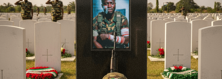 AI generated image showing a cemetery to mark the 2026 Nigerian Armed Forces Remembrance Day